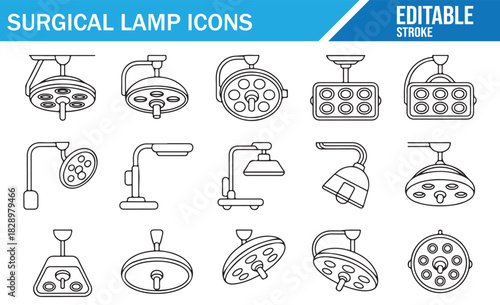Medical ceiling surgical light editable stroke symbols