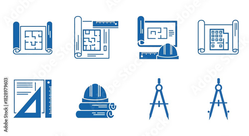 Architectural Blueprints and Engineering Tools Collection.