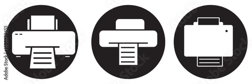 Document desktop printer flat icon for apps and websites. EPS 10