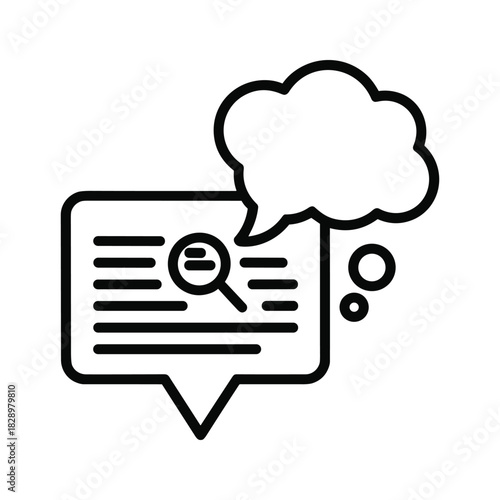 Dive into Data Insights Analyzing Information with a Magnifying Glass and a Thought Bubble for Innovative Solutions and a Deeper Understanding