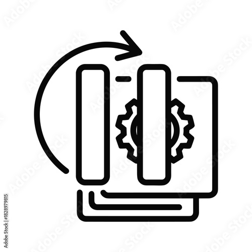 Streamline workflow with automation solutions using this sleek icon that represents process optimization and seamless integration for improved efficiency