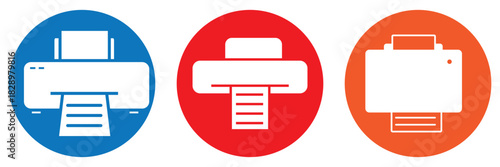 Document desktop printer flat icon for apps and websites. EPS 10