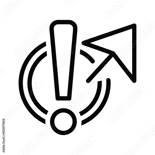Urgent action needed icon with cursor pointing, perfect for website notifications or error alerts, ensuring immediate attention and user engagement