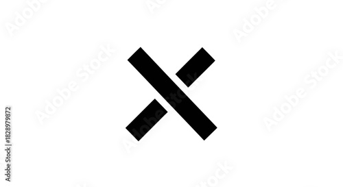 Black X mark on a white background representing a close or delete action.