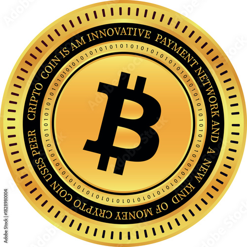 Cryptocurrencies and logos. 3D Bitcoin-BTC logo drawings.