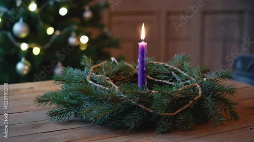 Christmas Candle Wreath Decor