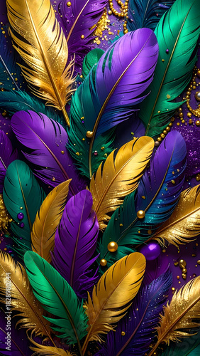 colorful feathers background mardi gras colors