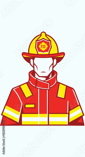 Brave Firefighter in Protective Gear Ready for Emergency Response.