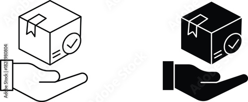 safe delivery  icon vector graphic illustration  with white background flat hand made icon fill icon .