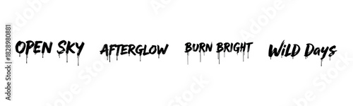 Bold graffiti typography with dripping paint effect