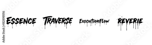 Stylized graffiti text with dripping effect and creative words