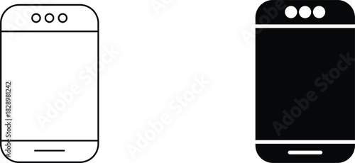 smart phone  icon vector graphic illustration  with white background flat hand made icon fill icon .