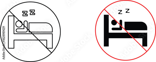 sleepover ban icon vector graphic illustration  with white background flat hand made icon fill icon .