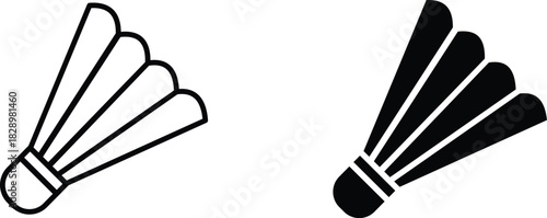 shuttlecock   icon vector graphic illustration  with white background flat hand made icon fill icon .