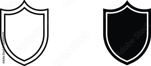 shield  icon vector graphic illustration  with white background flat hand made icon fill icon .