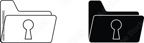 secret folder  icon vector graphic illustration  with white background flat hand made icon fill icon .