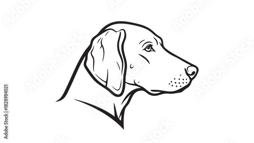 Elegant Outlined Profile of a Loyal Dog, Perfect for Pet Lovers and Canine Enthusiasts