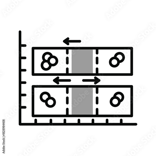 Sliding window protocol illustrating data transmission with acknowledgment, useful for networking guides or explaining data flow concepts visually