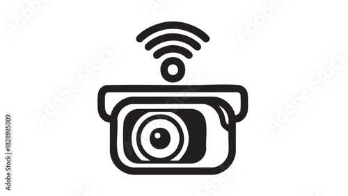 Wireless Security Camera Icon for Surveillance and Monitoring Systems