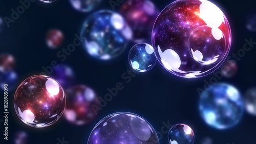 Multiverse Concept Visualization Abstract Cosmic Bubbles Universe Galaxies.
