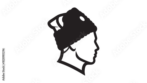 Elegant Silhouette of a Person Wearing a Traditional Hat, Representing Culture and Heritage