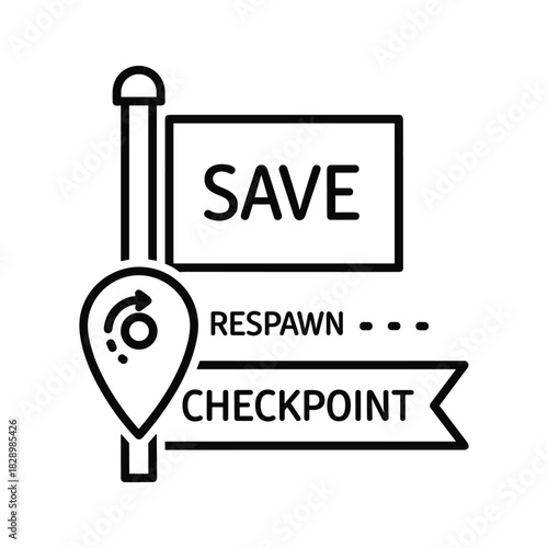 Ensure you always save your progress with this handy respawn checkpoint icon for seamless gaming experiences