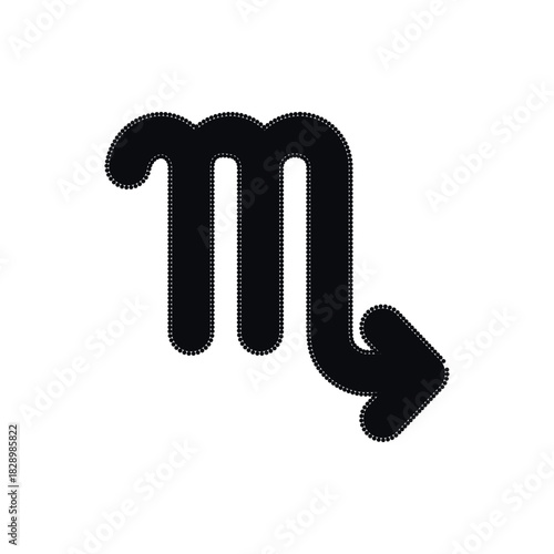 Zodiac horoscope. Scorpio astrological icon symbol. Stylized star sign esoteric. Simple line vector illustration.