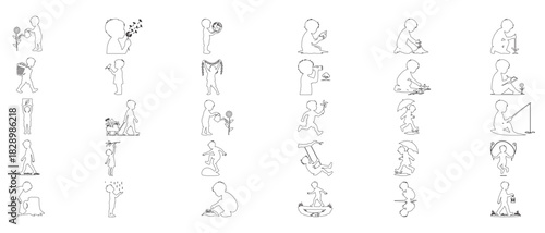 Children Playing and Exploring Nature outdoors exploration