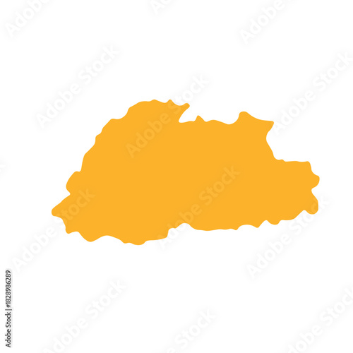 Map of Butane, sign silhouette. World Map Globe. Vector Illustration isolated on white background. Asian continent.