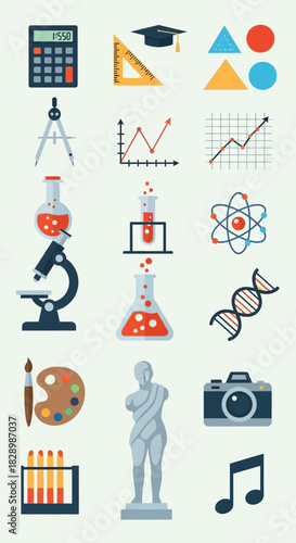 Educational and Scientific Icons Collection.