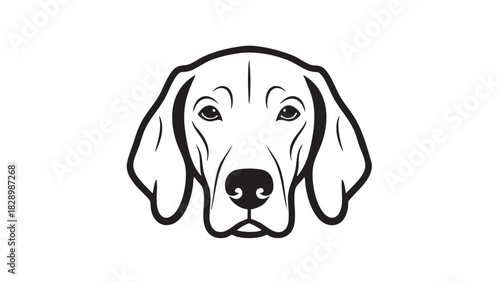 Dog Head Vector Portrait Simple Line Art Icon for Pet Lovers and Graphic Designs