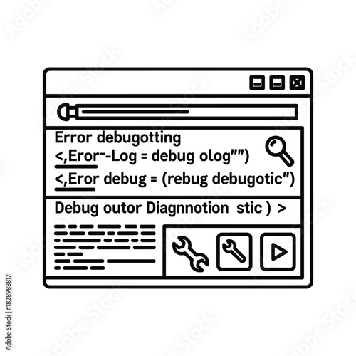 Troubleshooting software errors with debugging tools for developers and programmers using code analysis and diagnostics to fix errors on screen