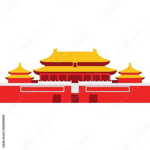 Forbidden City in Beijing China, ancient imperial palace complex.
