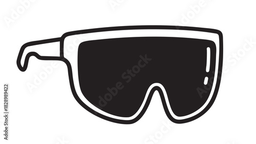Sporty Sunglasses Icon Minimalist Black and White Design for Active Lifestyles and Fashion