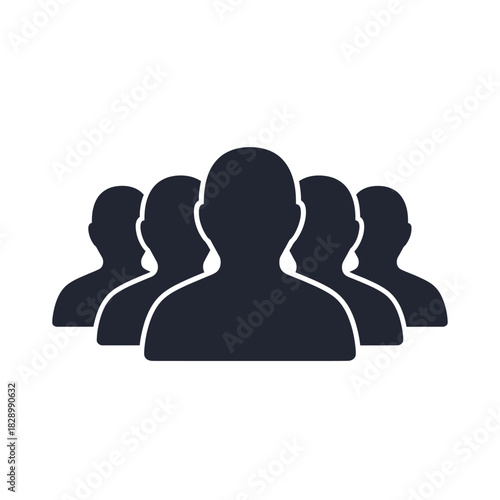 Group of people silhouettes representing teamwork and community.