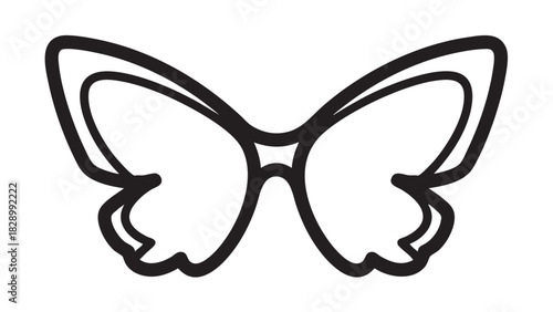 Butterfly Wings Icon Simple Outline for Designs, Symbols, and Creative Projects