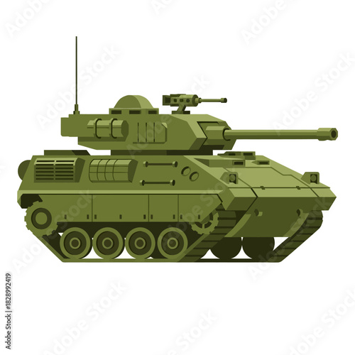 Military Tank Illustration - Modern Armored Vehicle for Combat Operations.