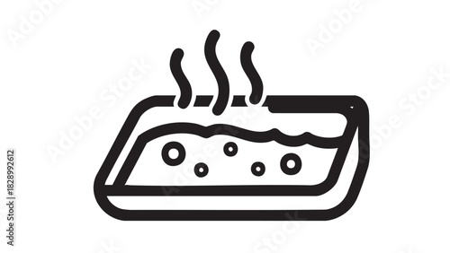 Illustration of a bubbling hot tub with steam rising from the water, perfect for spa and relaxation themes