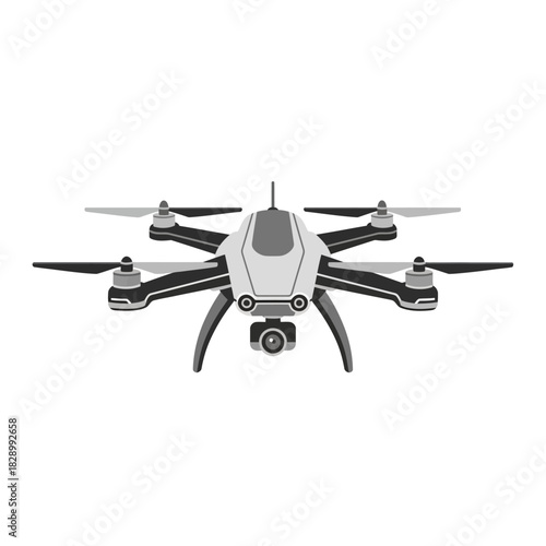 Modern Drone with Camera for Aerial Photography and Videography.