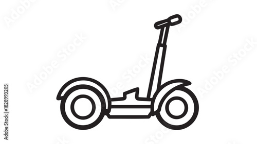Simple line art illustration of a self-balancing electric scooter, a personal mobility device