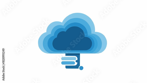 Abstract digital cloud computing concept showcasing secure data storage and structured information technology solutions, representing modern network infrastructure and digital innovation