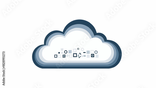 Cloud computing icon A simple graphic representation of data storage and technology for websites