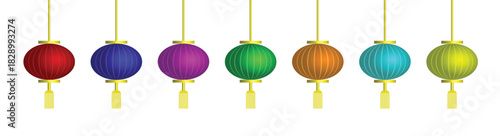 Chinese lanterns, Chinese new year colorful lamp. Chinese traditional element