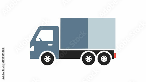 Illustration of a delivery truck with a box body, perfect for logistics and transportation concepts