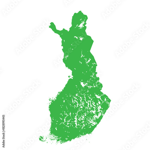 Map of Finland, sign silhouette. World Map Globe. Vector Illustration isolated on white background. Europe continent.