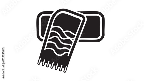 Hand drawn vector illustration of a brush painting a design on a mobile phone device for digital business communication