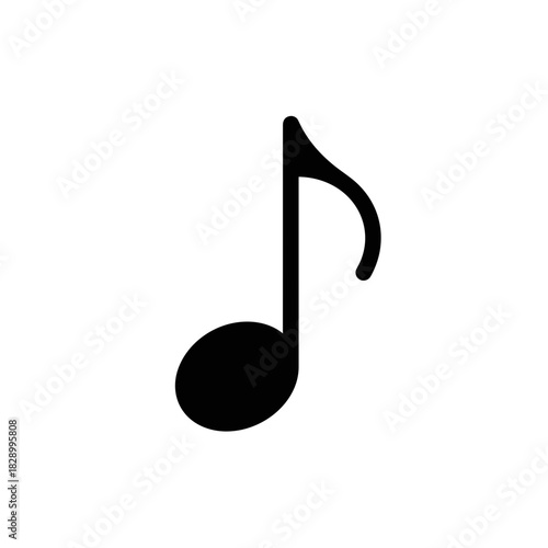 Single eighth note music symbol on a white background.
