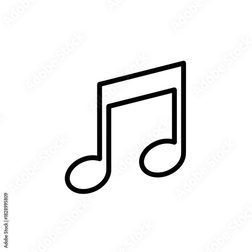 Two eighth notes music symbol design on a white background.