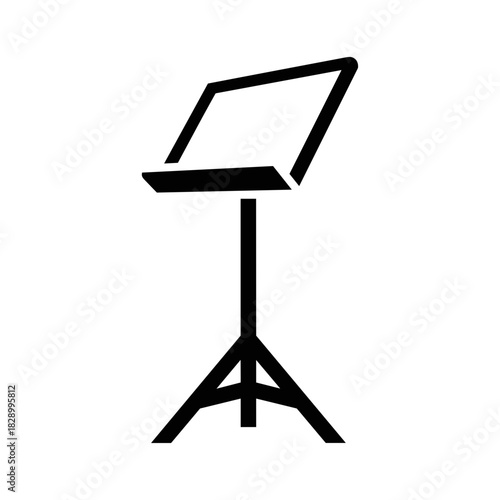 Music stand on tripod for practicing instruments and rehearsing  