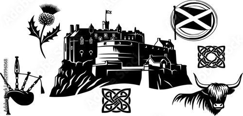 silhouette of a fort